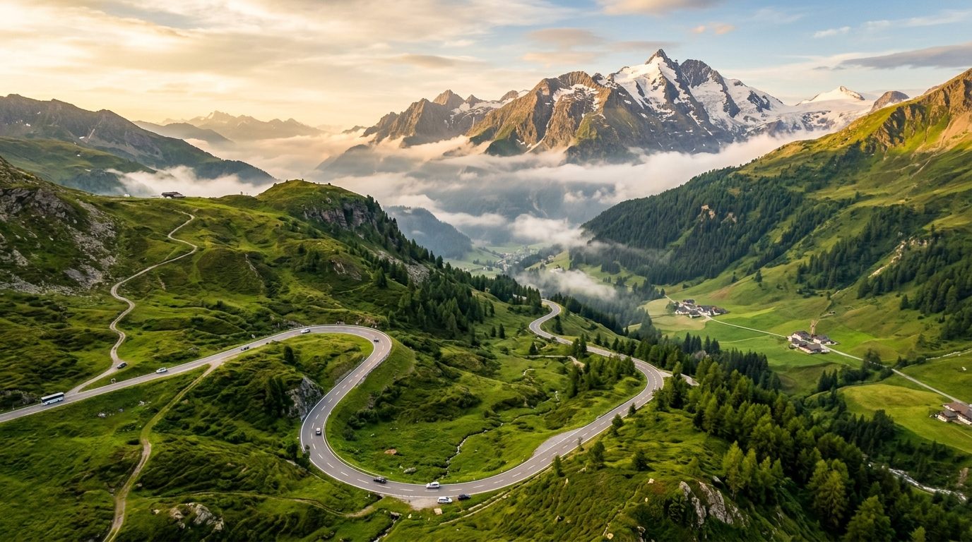 Alpenautobahn – malerische Bergstraße in Österreich